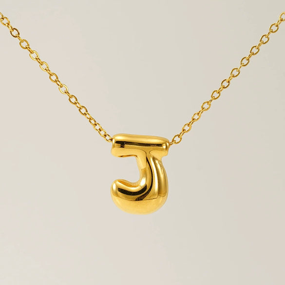 316L Stainless Steel Pendant Necklace With Letter Pattern 18K Gold Plated Unisex
