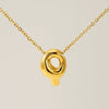 316L Stainless Steel Pendant Necklace With Letter Pattern 18K Gold Plated Unisex