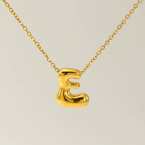 316L Stainless Steel Pendant Necklace With Letter Pattern 18K Gold Plated Unisex