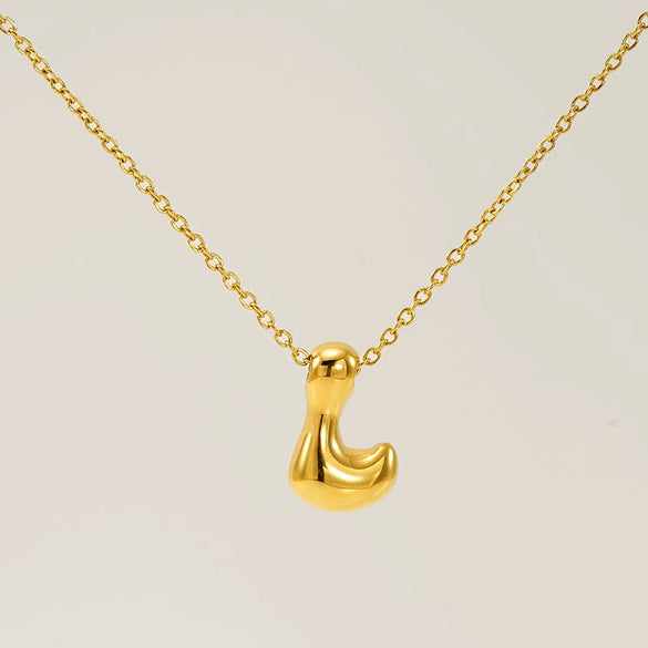 316L Stainless Steel Pendant Necklace With Letter Pattern 18K Gold Plated Unisex