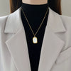 Titanium Steel Pendant Short Clavicle Chain With Geometric Pattern And Diamond Design For Female