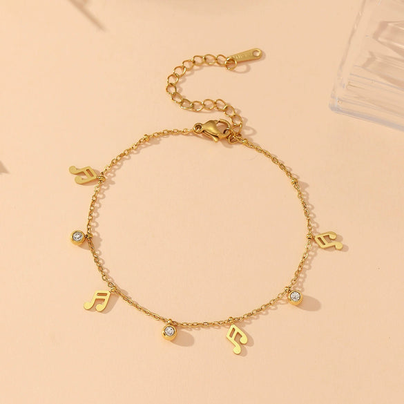 Titanium Steel Pendant With Diamond And Snowflake Pattern Electroplated Women's Bracelet Light Luxury Jewelry