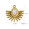 Titanium Steel Pendant With Oildrip Inlaid Diamonds And Natural Stone Stainless Steel Furnace Gold Accessories Geometric Style Electroplated