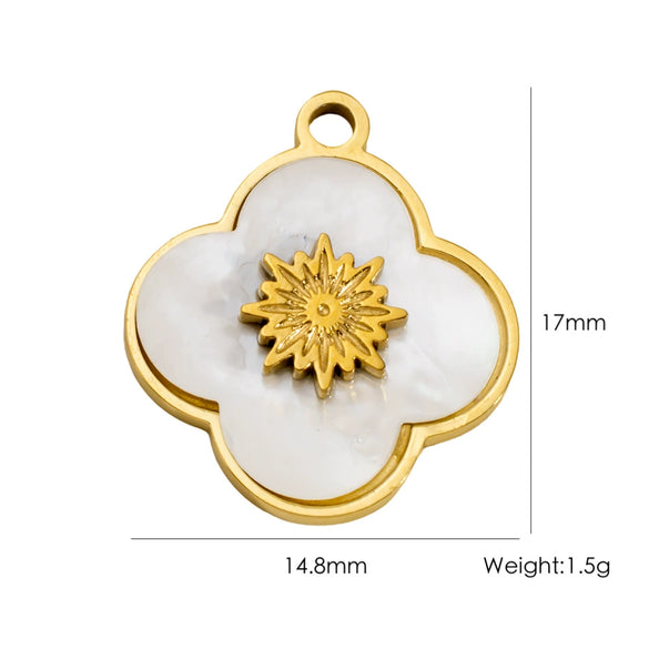 Titanium Steel Pendant With Oildrip Inlaid Diamonds And Natural Stone Stainless Steel Furnace Gold Accessories Geometric Style Electroplated