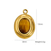 Titanium Steel Pendant With Oildrip Inlaid Diamonds And Natural Stone Stainless Steel Furnace Gold Accessories Geometric Style Electroplated