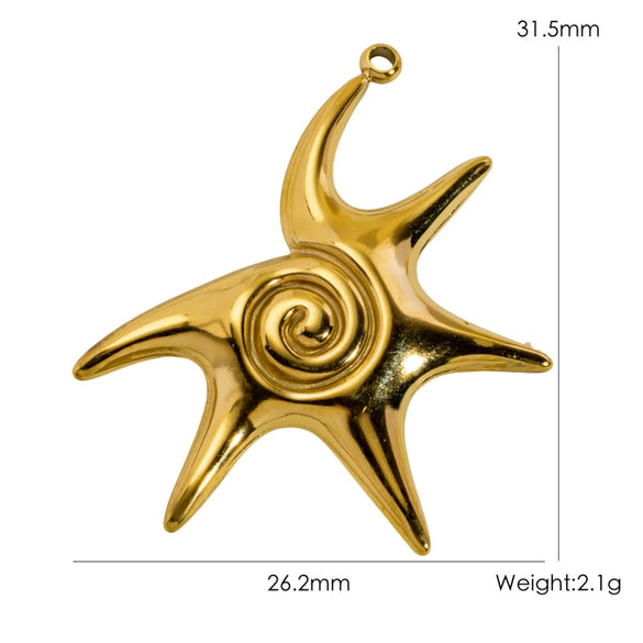Titanium Steel Pendant With Oildrip Inlaid Diamonds And Natural Stone Stainless Steel Furnace Gold Accessories Geometric Style Electroplated