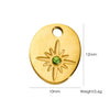 Titanium Steel Pendant With Oildrip Inlaid Diamonds And Natural Stone Stainless Steel Furnace Gold Accessories Geometric Style Electroplated