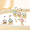 Titanium Steel Personality Heart Shaped Horseshoe Ring Earrings Inlaid Zircon