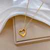 Titanium Steel Plain Circle Love Furnace Cold Necklace With Electroplating For Female Cartoon And Geometric Style