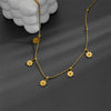Titanium Steel Plant Flowers Geometric Style Necklace With Vacuum Electroplating In Furnace Treatment