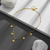 Titanium Steel Plant Flowers Geometric Style Necklace With Vacuum Electroplating In Furnace Treatment