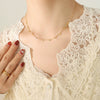 316L Stainless Steel Plated 18K Gold Clavicle Chain Necklace With Geometric Pattern In Light Luxury Style