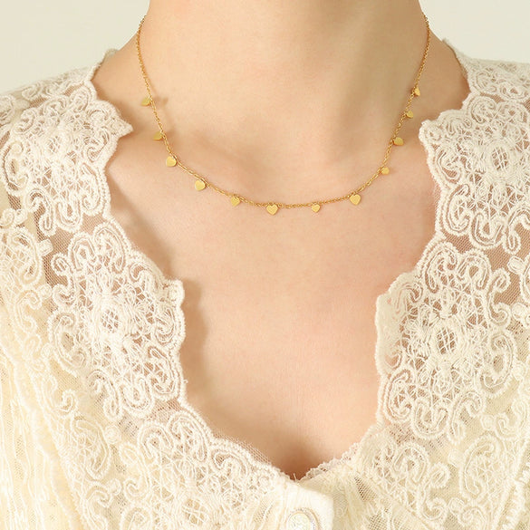 316L Stainless Steel Plated 18K Gold Clavicle Chain Necklace With Geometric Pattern In Light Luxury Style