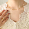 316L Stainless Steel Plated 18K Gold Clavicle Chain Necklace With Geometric Pattern In Light Luxury Style
