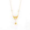 Titanium Steel Plated 18K Gold Women's Clavicle Necklace With Love Tassel Bow And Geometric Pattern