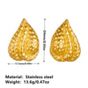 Titanium Steel Polka Dot Hammer Pattern Water Drop Geometric Earrings For Women Electroplated