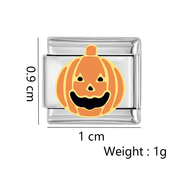 Titanium Steel Pumpkin Elephant Number Italian Charms