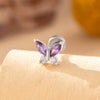 Titanium Steel Punk Butterfly Earrings With Zirconia