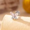 Titanium Steel Punk Butterfly Earrings With Zirconia