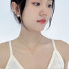 Titanium Steel Real Gold Electroplated Fivepointed Star Necklace Inlaid Zircon Pendant For Women
