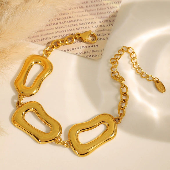 316L Stainless Steel Regular Chain Ins Style Geometric Electroplated Women's Necklace Bracelet