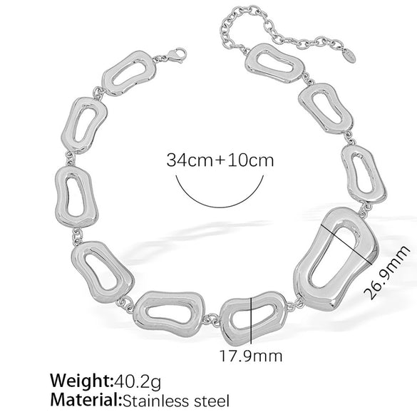 316L Stainless Steel Regular Chain Ins Style Geometric Electroplated Women's Necklace Bracelet