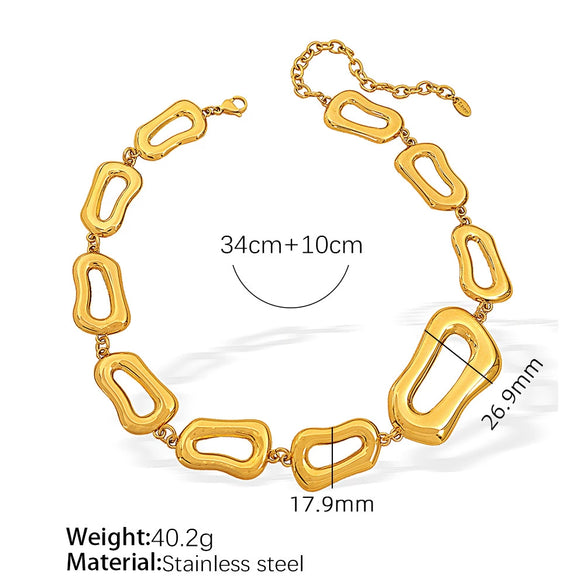 316L Stainless Steel Regular Chain Ins Style Geometric Electroplated Women's Necklace Bracelet