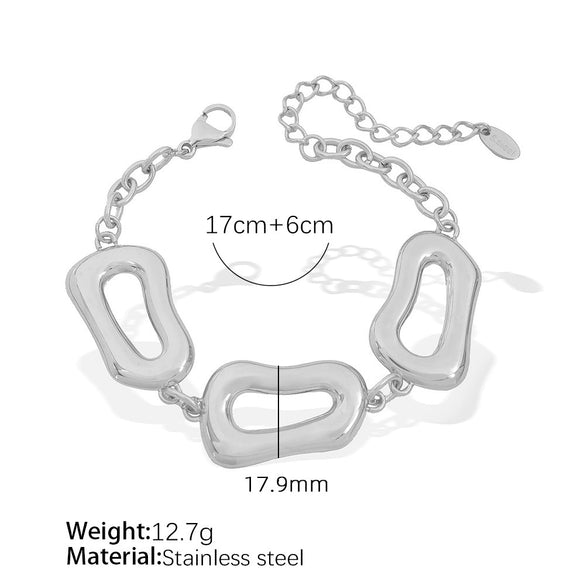 316L Stainless Steel Regular Chain Ins Style Geometric Electroplated Women's Necklace Bracelet