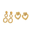 Titanium Steel Retro Exaggerated Geometric Heart Earrings For Women