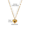 Titanium Steel Retro Floral Faux Pearl Round Pendant Necklace With Oildrop Enamel Finish And Link Chain