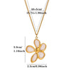 Titanium Steel Retro Floral Faux Pearl Round Pendant Necklace With Oildrop Enamel Finish And Link Chain