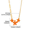 Titanium Steel Retro Floral Faux Pearl Round Pendant Necklace With Oildrop Enamel Finish And Link Chain