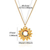 Titanium Steel Retro Floral Faux Pearl Round Pendant Necklace With Oildrop Enamel Finish And Link Chain