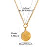 Titanium Steel Retro Floral Faux Pearl Round Pendant Necklace With Oildrop Enamel Finish And Link Chain