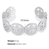 316L Stainless Steel Retro Floral Hollow Wide Bracelet With Heavy Metal Pattern And Golden Butterfly Life Tree Design Electroplated