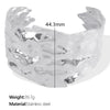 316L Stainless Steel Retro Floral Hollow Wide Bracelet With Heavy Metal Pattern And Golden Butterfly Life Tree Design Electroplated