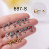 Titanium Steel Retro Flower Earrings With Electroplating Process