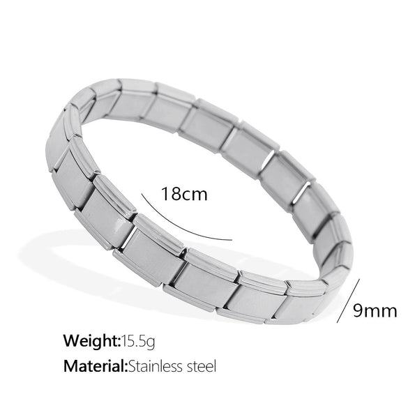 316L Stainless Steel Retro Geometric Electroplated Spring Bracelet For Women And Men