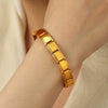 316L Stainless Steel Retro Geometric Electroplated Spring Bracelet For Women And Men