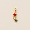 Titanium Steel Retro Geometric Pendant Necklace With Electroplating Rainbow Stars Love Pattern