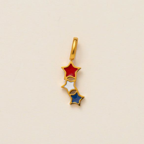Titanium Steel Retro Geometric Pendant Necklace With Electroplating Rainbow Stars Love Pattern