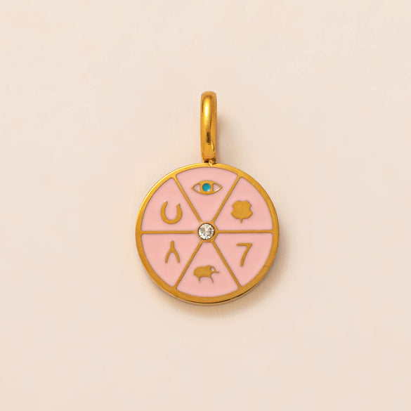 Titanium Steel Retro Geometric Pendant Necklace With Electroplating Rainbow Stars Love Pattern