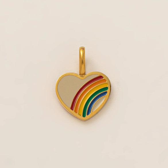 Titanium Steel Retro Geometric Pendant Necklace With Electroplating Rainbow Stars Love Pattern