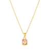 Titanium Steel Retro Minimalist Electroplated Birthstone Star Clavicle Pendant Necklace With O Word Chain