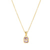 Titanium Steel Retro Minimalist Electroplated Birthstone Star Clavicle Pendant Necklace With O Word Chain