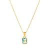 Titanium Steel Retro Minimalist Electroplated Birthstone Star Clavicle Pendant Necklace With O Word Chain