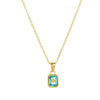 Titanium Steel Retro Minimalist Electroplated Birthstone Star Clavicle Pendant Necklace With O Word Chain