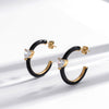 Titanium Steel Retro Oil Painting Love Long Tassel Cshaped Water Drop Heart Shape Electroplated Earrings For Women