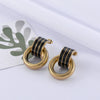 Titanium Steel Retro Oil Painting Love Long Tassel Cshaped Water Drop Heart Shape Electroplated Earrings For Women
