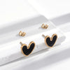 Titanium Steel Retro Oil Painting Love Long Tassel Cshaped Water Drop Heart Shape Electroplated Earrings For Women